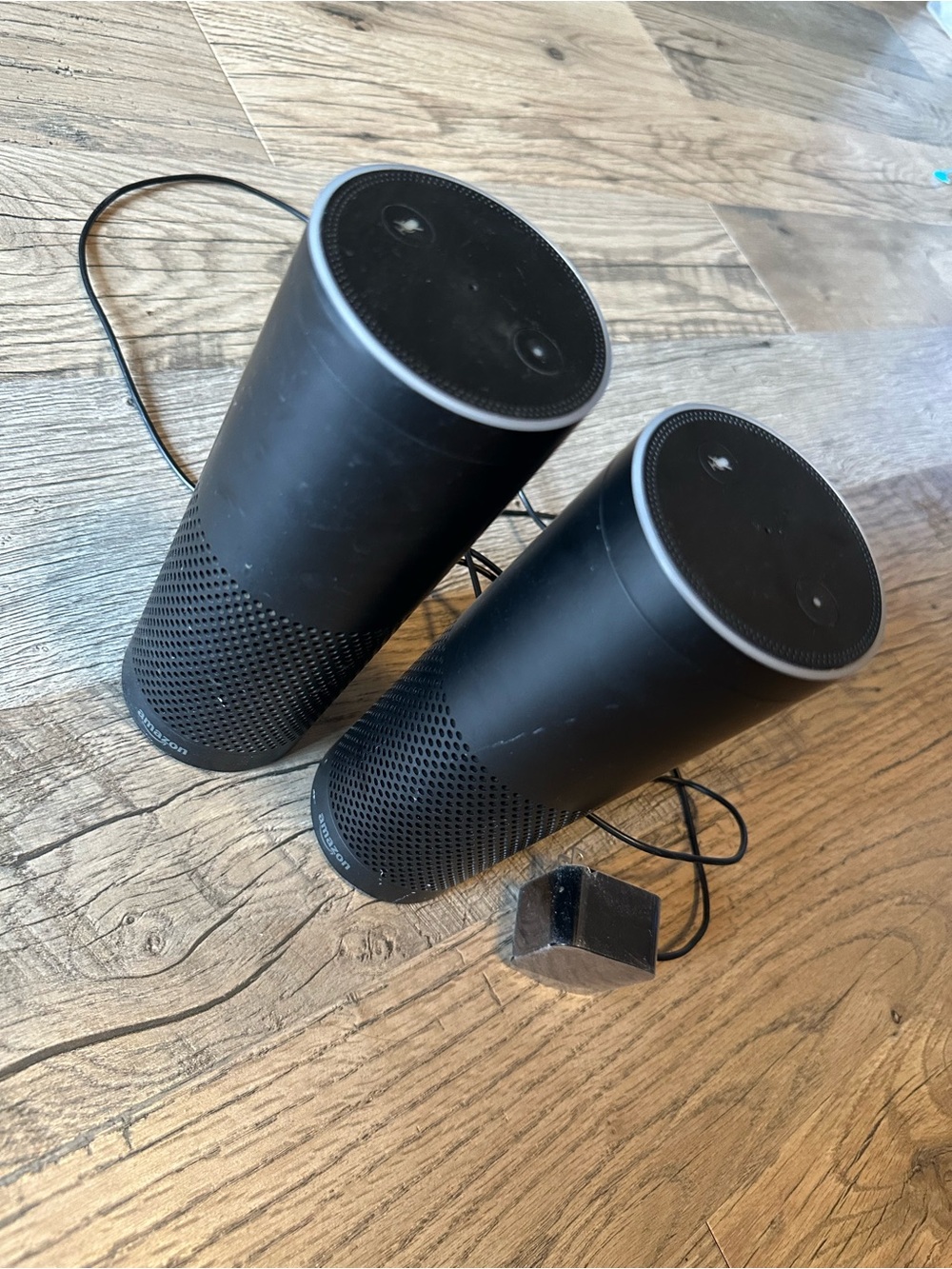 Amazon Black Portable Echo Smart Speakers - Pair model #RE78VS
